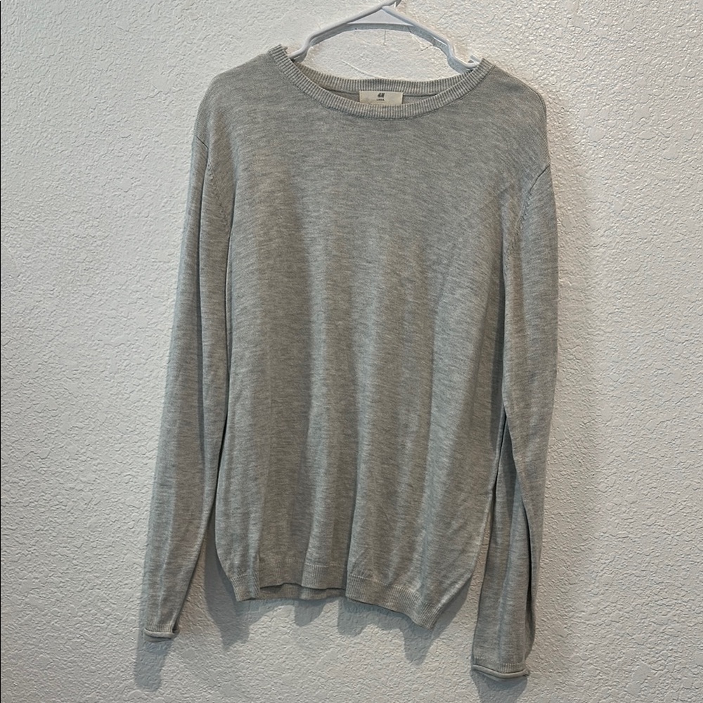 H&M Gray Crew Neck Sweater Soft Knit Casual